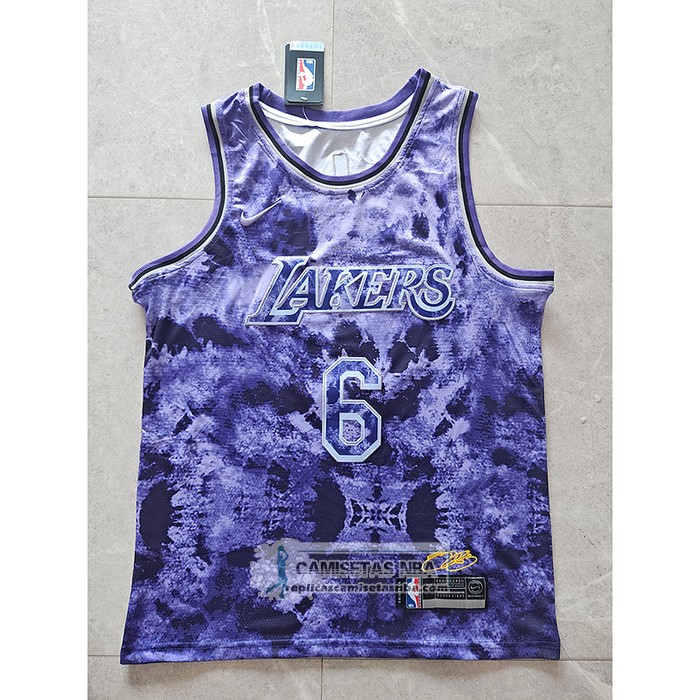 Camiseta Los Angeles Lakers LeBron James NO 6 Select Series 2023 Violeta